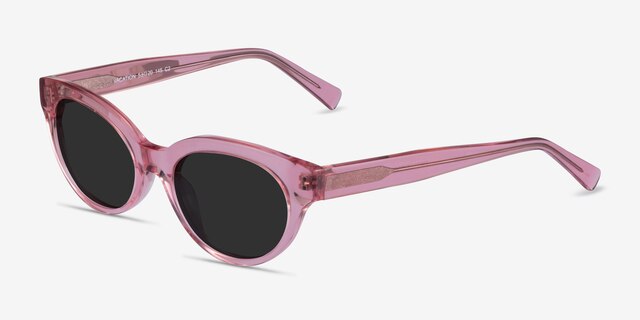 Vacation Clear Pink AcetateSunglass Frames from EyeBuyDirect, Angle View