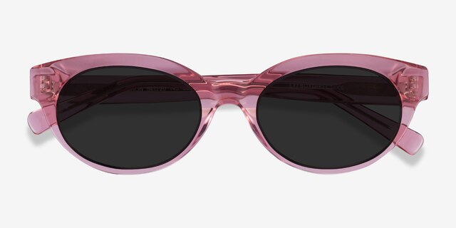 Vacation Clear Pink AcetateSunglass Frames from EyeBuyDirect, Closed View