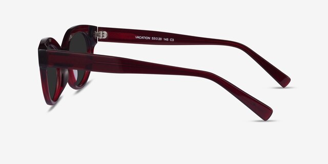 Vacation Clear Burgundy AcetateSunglass Frames from EyeBuyDirect, Side View