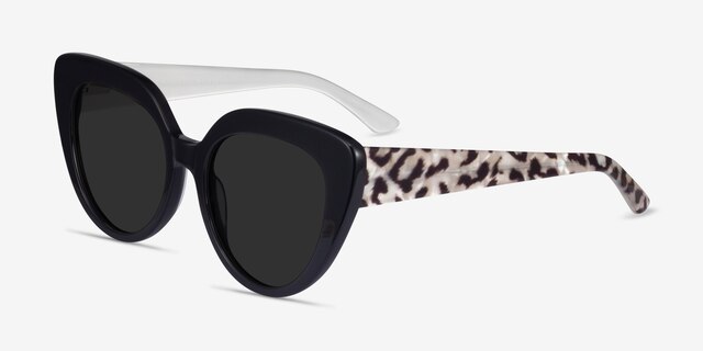 Santa Monica Black AcetateSunglass Frames from EyeBuyDirect, Angle View