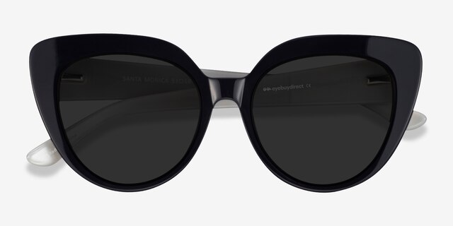 Santa Monica Black AcetateSunglass Frames from EyeBuyDirect, Closed View