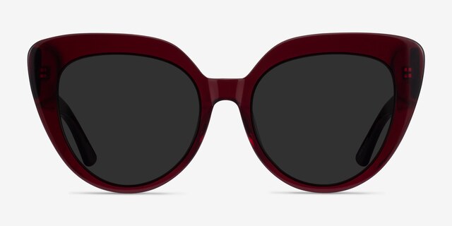Santa Monica Burgundy AcetateSunglass Frames from EyeBuyDirect, Front View