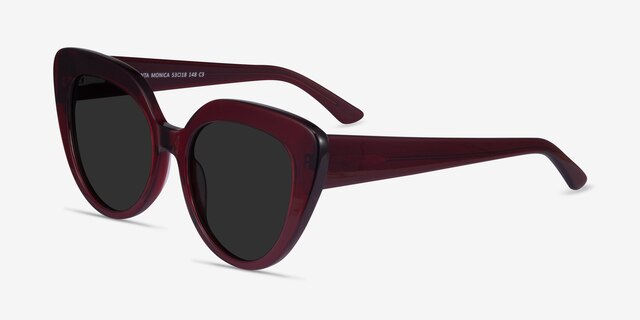 Santa Monica Burgundy AcetateSunglass Frames from EyeBuyDirect, Angle View