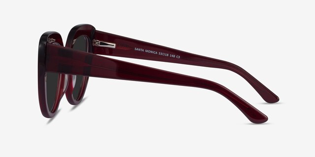 Santa Monica Burgundy AcetateSunglass Frames from EyeBuyDirect, Side View