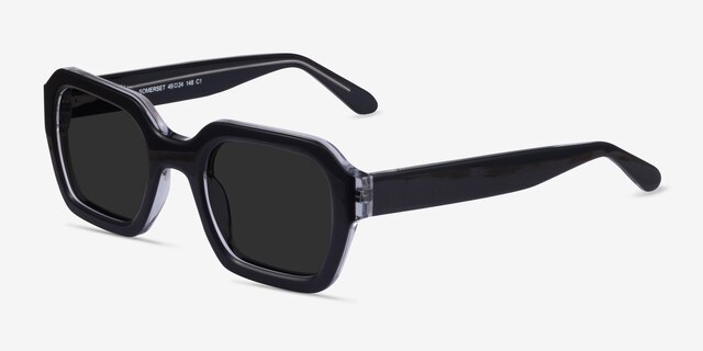 Somerset Black AcetateSunglass Frames from EyeBuyDirect, Angle View