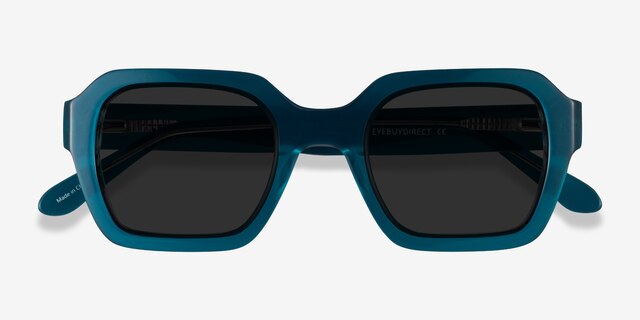 Somerset Teal AcetateSunglass Frames from EyeBuyDirect, Closed View