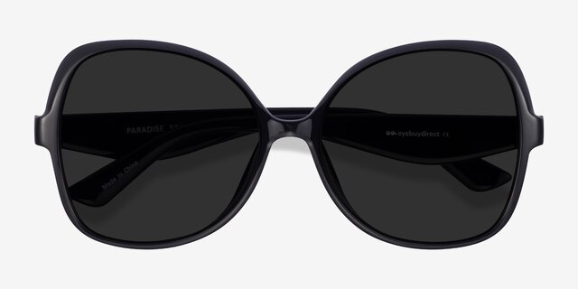 Paradise Black PlasticSunglass Frames from EyeBuyDirect, Closed View