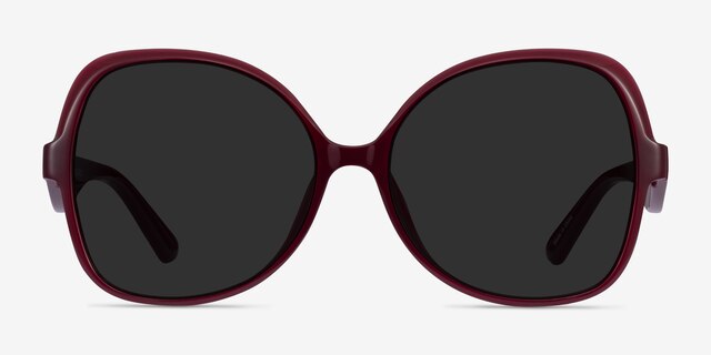 Paradise Burgundy PlasticSunglass Frames from EyeBuyDirect, Front View