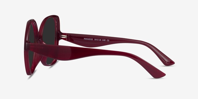 Paradise Burgundy PlasticSunglass Frames from EyeBuyDirect, Side View