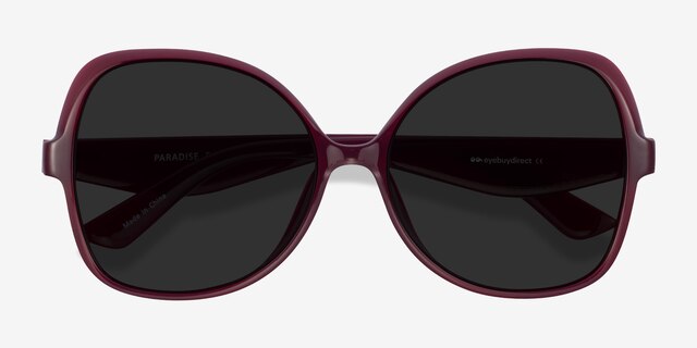 Paradise Burgundy PlasticSunglass Frames from EyeBuyDirect, Closed View