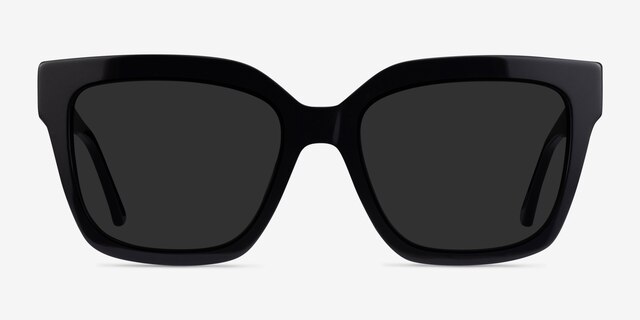 Itinerary Black AcetateSunglass Frames from EyeBuyDirect, Front View