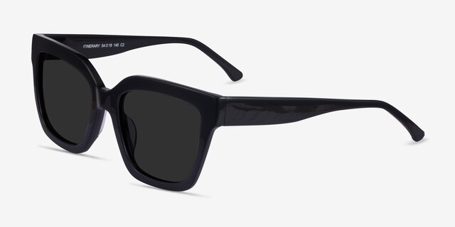 Itinerary Black AcetateSunglass Frames from EyeBuyDirect, Angle View