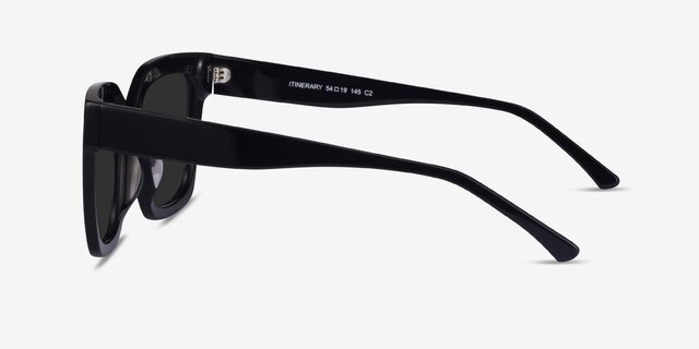 Itinerary Black AcetateSunglass Frames from EyeBuyDirect, Side View