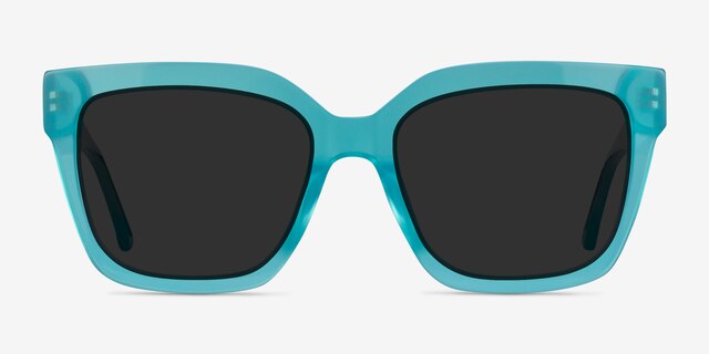 Itinerary Turquoise AcetateSunglass Frames from EyeBuyDirect, Front View