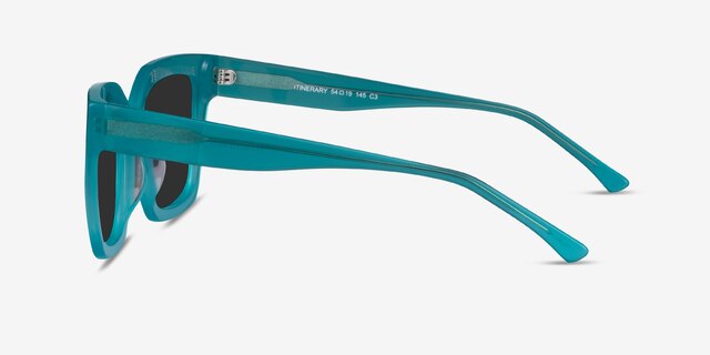 Itinerary Turquoise AcetateSunglass Frames from EyeBuyDirect, Side View