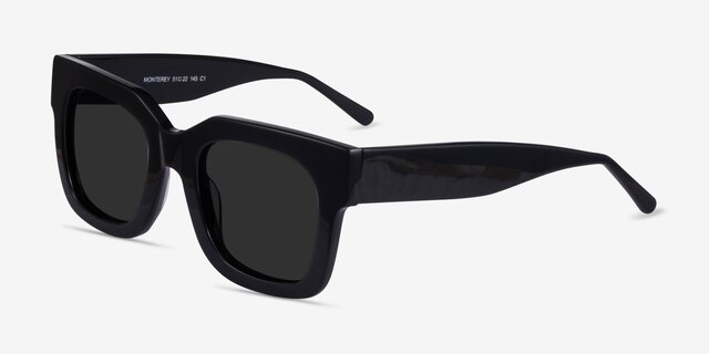 Monterey Black AcetateSunglass Frames from EyeBuyDirect, Angle View