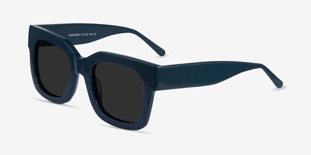 Monterey Teal AcétateSoleil de Lunette de vue d'EyeBuyDirect, Vue d'Angle