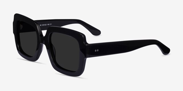 Sometime Black AcetateSunglass Frames from EyeBuyDirect, Angle View