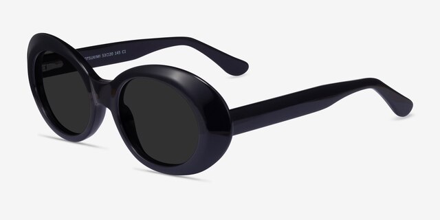 Otsukimi Black AcetateSunglass Frames from EyeBuyDirect, Angle View