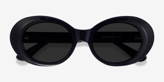Otsukimi Black AcetateSunglass Frames from EyeBuyDirect, Closed View