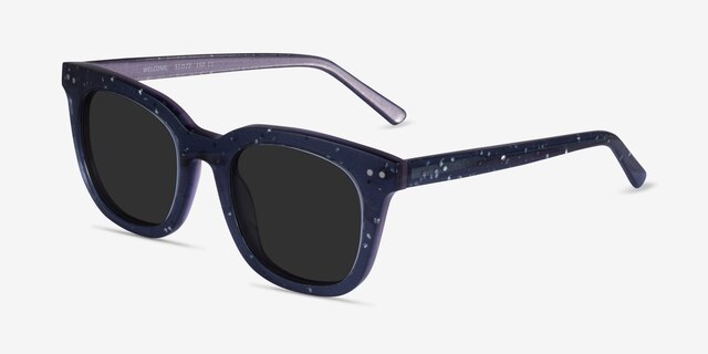 Welcome Gray AcetateSunglass Frames from EyeBuyDirect, Angle View