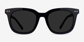 Welcome Noir Acétate Soleil de Lunette de vue d'EyeBuyDirect, Vue de Face