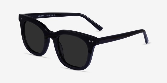 Welcome Black AcetateSunglass Frames from EyeBuyDirect, Angle View