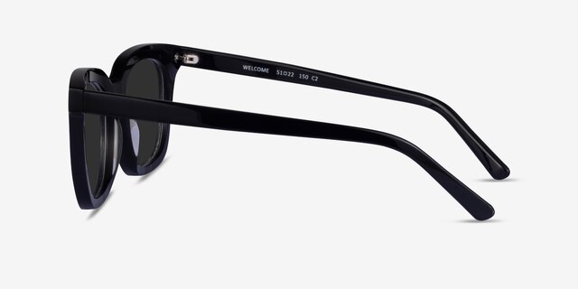 Welcome Black AcetateSunglass Frames from EyeBuyDirect, Side View