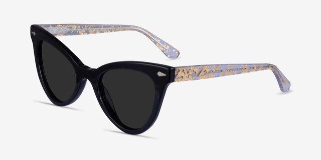 Take Black Clear Gold AcetateSunglass Frames from EyeBuyDirect, Angle View