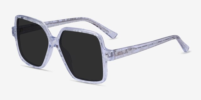 Town Clear Silver AcetateSunglass Frames from EyeBuyDirect, Angle View