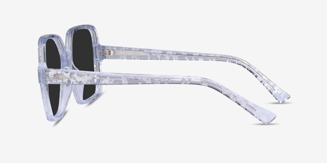 Town Clear Silver AcetateSunglass Frames from EyeBuyDirect, Side View