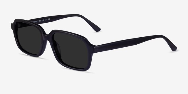Opacity Black AcetateSunglass Frames from EyeBuyDirect, Angle View