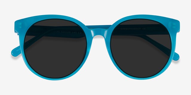 Lustre Aqua AcetateSunglass Frames from EyeBuyDirect, Closed View