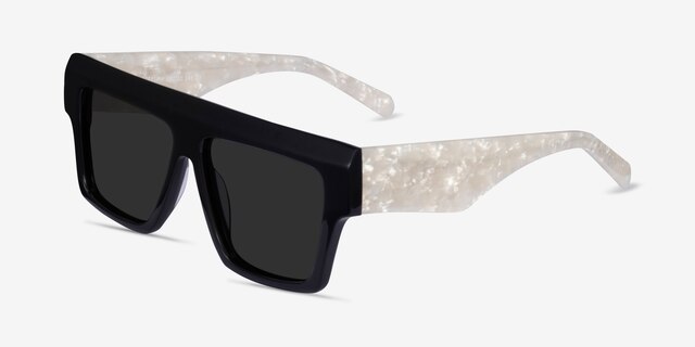 Starship Black White AcetateSunglass Frames from EyeBuyDirect, Angle View