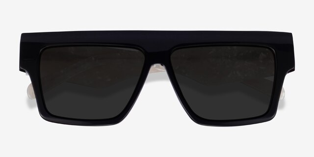 Starship Black White AcetateSunglass Frames from EyeBuyDirect, Closed View