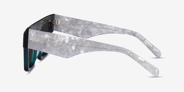 Starship Dark Green Gray AcetateSunglass Frames from EyeBuyDirect, Side View