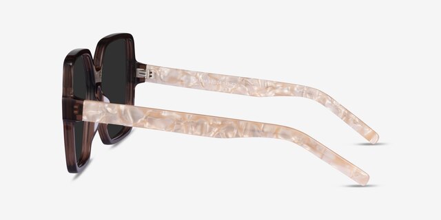 Beam Clear Brown Champagne AcetateSunglass Frames from EyeBuyDirect, Side View