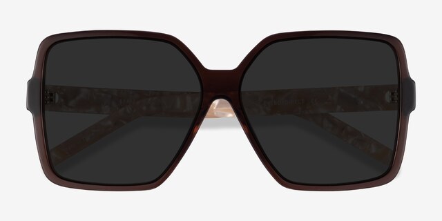 Beam Clear Brown Champagne AcetateSunglass Frames from EyeBuyDirect, Closed View