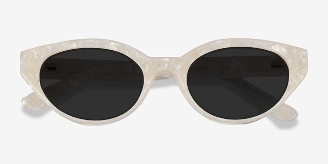 Galactic Beige AcetateSunglass Frames from EyeBuyDirect, Closed View
