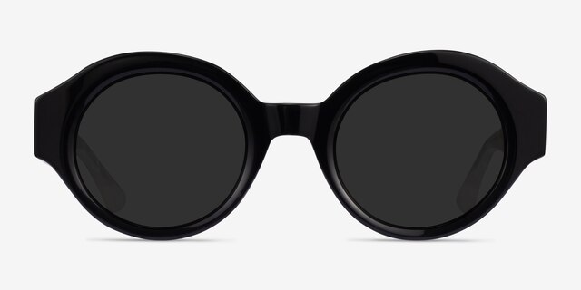 Supernova Black White AcetateSunglass Frames from EyeBuyDirect, Front View