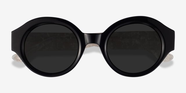 Supernova Black White AcetateSunglass Frames from EyeBuyDirect, Closed View
