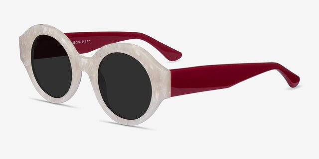 Supernova White Burgundy AcetateSunglass Frames from EyeBuyDirect, Angle View