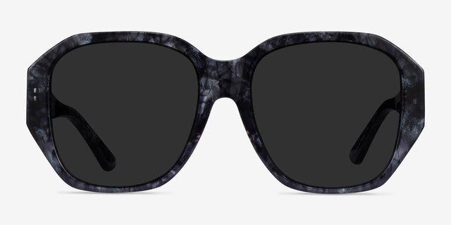 Florence Shiny Black Floral AcetateSunglass Frames from EyeBuyDirect, Front View