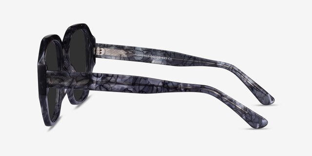 Florence Shiny Black Floral AcetateSunglass Frames from EyeBuyDirect, Side View