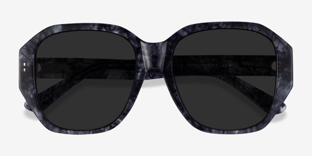Florence Shiny Black Floral AcetateSunglass Frames from EyeBuyDirect, Closed View