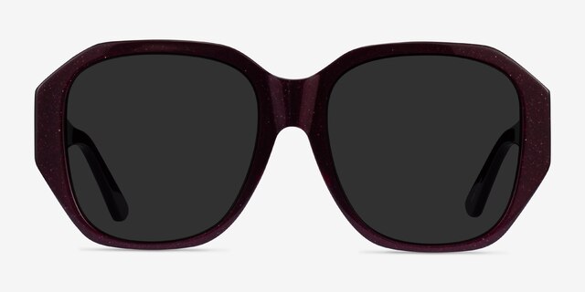 Florence Shiny Burgundy AcetateSunglass Frames from EyeBuyDirect, Front View