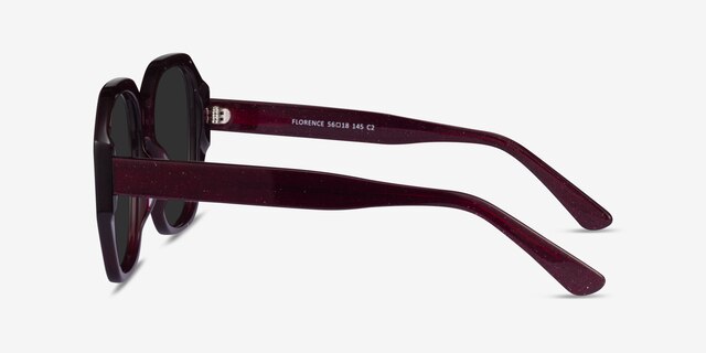 Florence Shiny Burgundy AcetateSunglass Frames from EyeBuyDirect, Side View