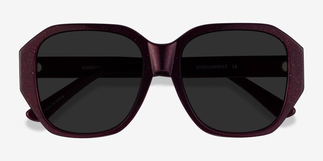 Florence Shiny Burgundy AcetateSunglass Frames from EyeBuyDirect, Closed View