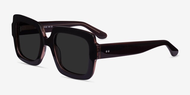 Sometime Brown AcetateSunglass Frames from EyeBuyDirect, Angle View