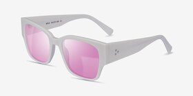 Myla Blanche Acétate Soleil de Lunette de vue d'EyeBuyDirect, Vue d'Angle